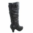 thumbnail image 3 of Maggie-39 Bottes Décontractées Mi-Mollet à Bout Rond à Talons Hauts à Fermeture Éclair pour Femmes, 3 of 3