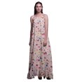 thumbnail image 1 of Bimba Robe de Nuit Artistique Imprimée à Fleurs Rose Pâle pour Femmes Longue à Bretelles Spaghetti Robe Maxi Vêtement de Nuit Robe Medium, 1 of 5