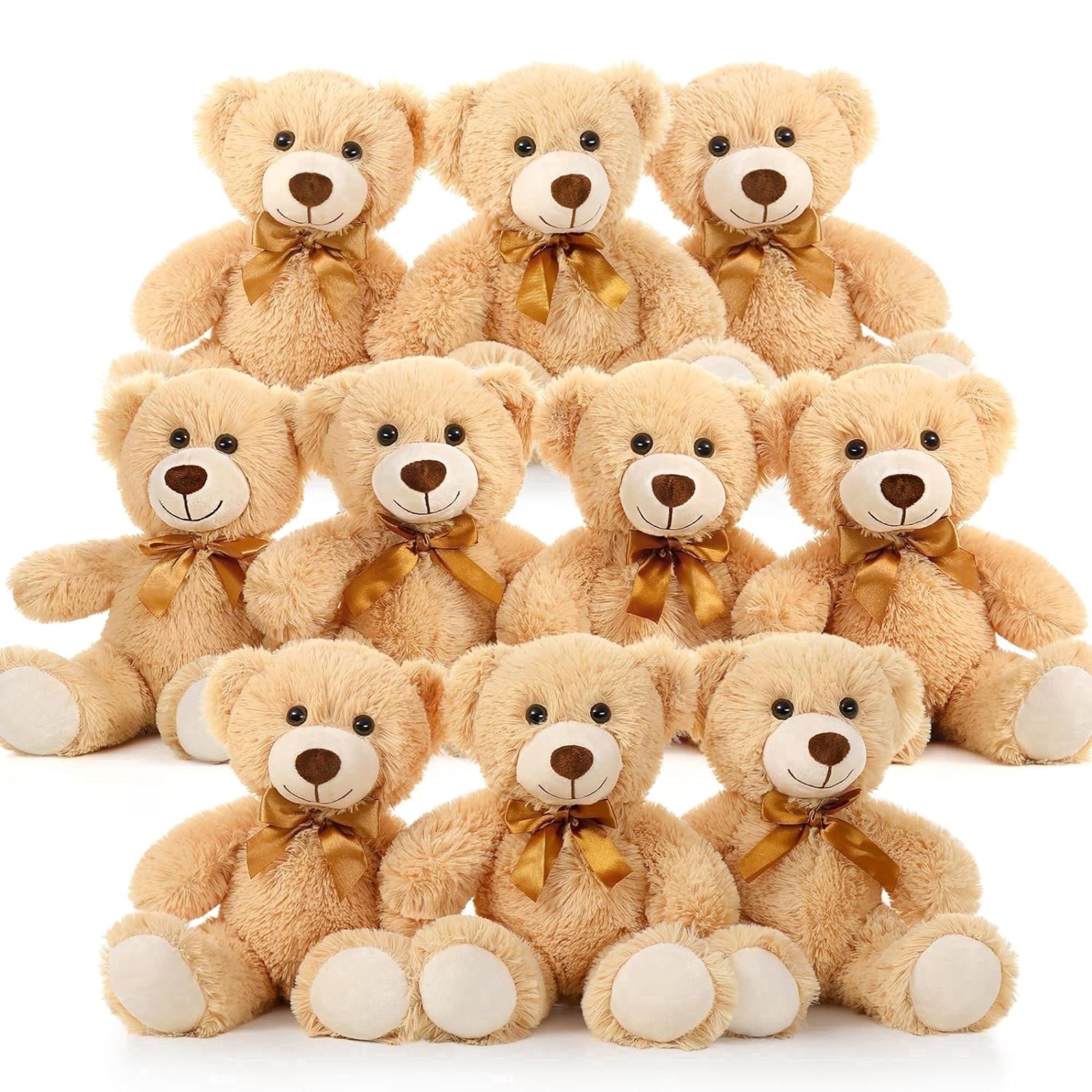MorisMos 10 Packs Teddy Bear Baby Shower Bulk Teddy Bear Stuffed Animals