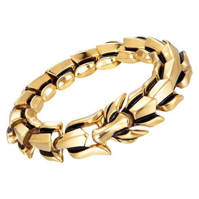 Thinsony Distinctive Gothic Punk Dragon Scale Bangle 48 inches Cool and Contemporary Gold 7.48 Inch 1Set