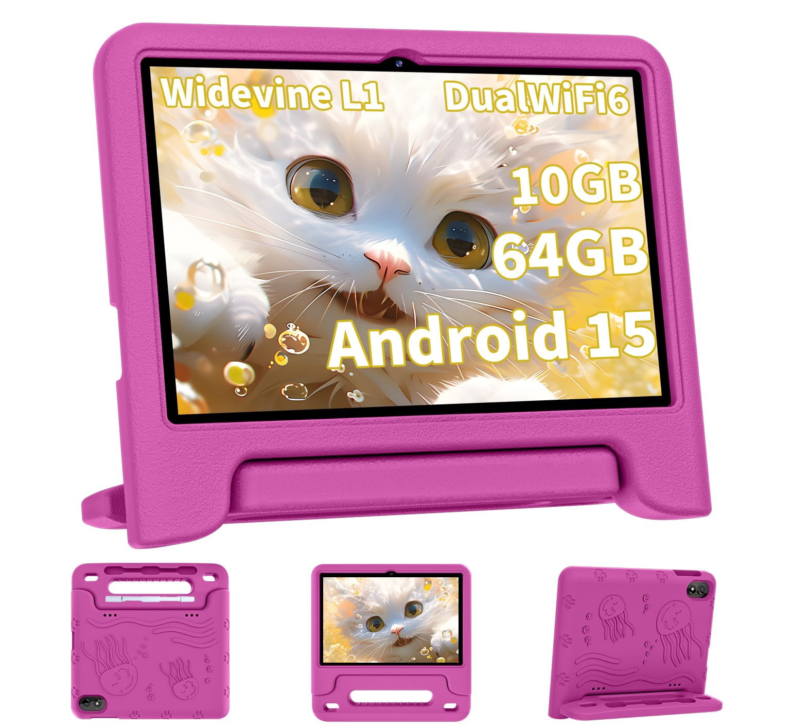 COLORROOM 2026 Upgraded Android 15 Tablet, 10inch Kids Tablet, Octa-core CPU, 10GB+64GB+1TB Expand Tablets for Kids with Kids Spa