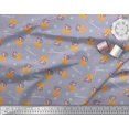 thumbnail image 2 of Soimoi Grey Poly Georgette Fabric Cheese Slice & Rats Kids Print Fabric by the Yard 52 Inch Wide, 2 of 3