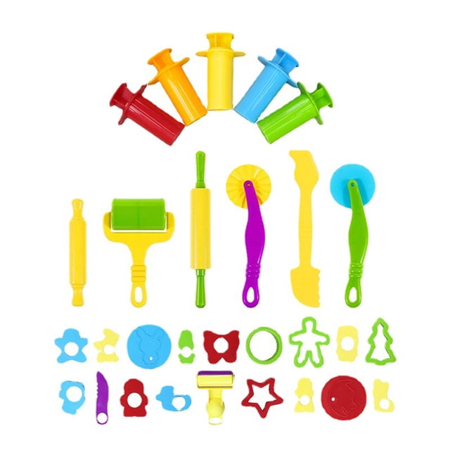 29 Pieces Play Dough Tools Playdough Accessories Set Various Molds Rollers Cutters Educational Gift for Children, Random Color