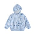 thumbnail image 4 of Kids Sun Protection Zip Hoodie Lightweight Long Sleeve Rash Guard with Hood Swim Cover Up Sky Blue 3 Years-4 Years, 4 of 4