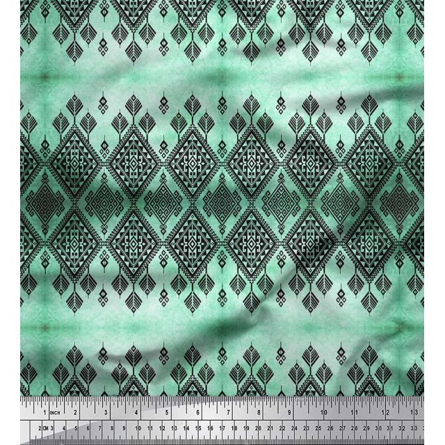 Soimoi Poly Georgette Fabric Aztec Southwestern Print Fabric by The Yard 52 Inch Wide
