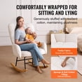 thumbnail image 3 of KFFKFF Nursery Rocker Chair, Glide Rocker with Cushioned Seat and Tall Back Support, 250 lbs Load Limit Teddy Fabric, Padded Glide Rocking Chair for Nursery, Bedroom, Living Room, Creamy White, 3 of 9