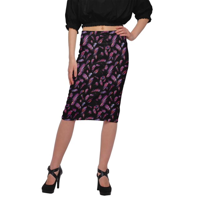 Moomaya Jupe en Poly Spandex Jupe Crayon Imprimée Grande Taille Tenue d'Été Vêtements