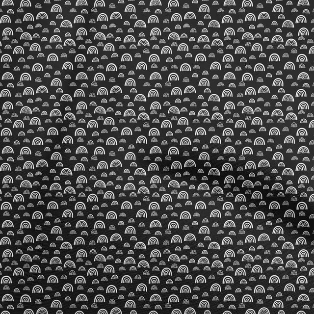 oneOone Rayon Black Fabric Rainbow Craft Projects Decor Fabric Printed By The Yard 56 Inch Wide