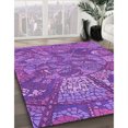 thumbnail image 3 of Ahgly Tapis Rond Lavable en Machine Intérieur Transitionnel Heliotrope Violet, 8 Pieds Rond, 3 of 7