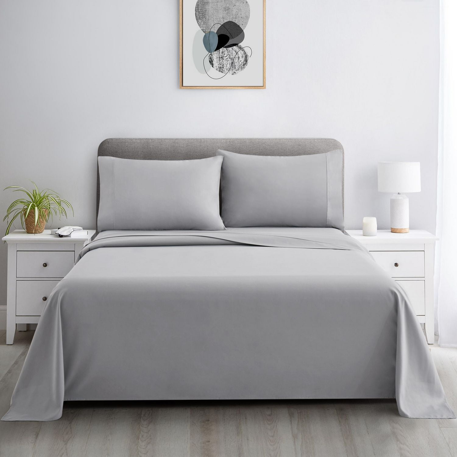 Literie Marina Decoration, 600 fils/cm², ultra douce, à poches profondes, en coton percale fibres longues, toutes saisons