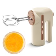 Mistaha Wireless Stand Mixer with Dual Beaters, 5-Speed Adjustment, Electric Handheld Mixing Machine for Cream Whipping and Baking - Yellow