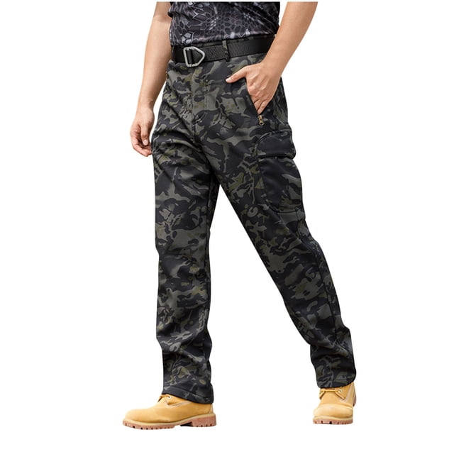 Jamicy Pantalon d'Automne pour Hommes 2025 Cadeau de la Saint-Valentin Pantalon Cargo Camouflage pour Hommes Pantalon de Randonnée Extérieur Pantalon de Travail en Ripstop Pantalon à Multiples Poches