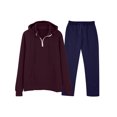 thumbnail image 1 of Gspmoly Mens Tshirts, Men'S Casual Oversize Solid Color Drawstring Trouser Long Sleeve Hooded Set Going Out Tops Clearance Items, 1 of 2