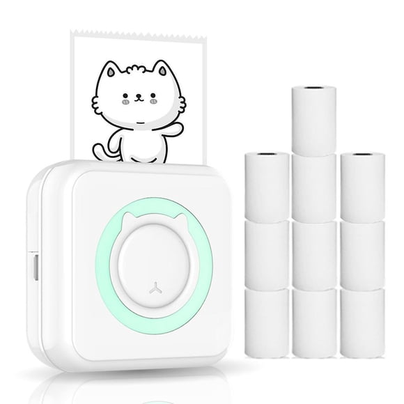 Multifunctional Portable Mini Wireless Thermal Photo Printer With 10 Paper Rolls