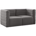 thumbnail image 2 of Meridian Furniture Quincy Canapé Modulaire en Velours Gris, 2 of 27