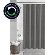 Mainstays Waffle-Weave Fabric Shower Curtain with Recycled Polyester, 72" x 72", Grey