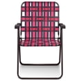 thumbnail image 4 of Costway Lot de 6 Chaises de Plage Camping Pelouse Chaise à Lanières Légère 1 Position Rouge, 4 of 10