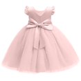 thumbnail image 4 of RXIRUCGD 2025 Vêtements d'Été pour Enfants Robe Bouffante en Maille Unie pour Filles Robe de Performance Formelle pour Filles, 4 of 4