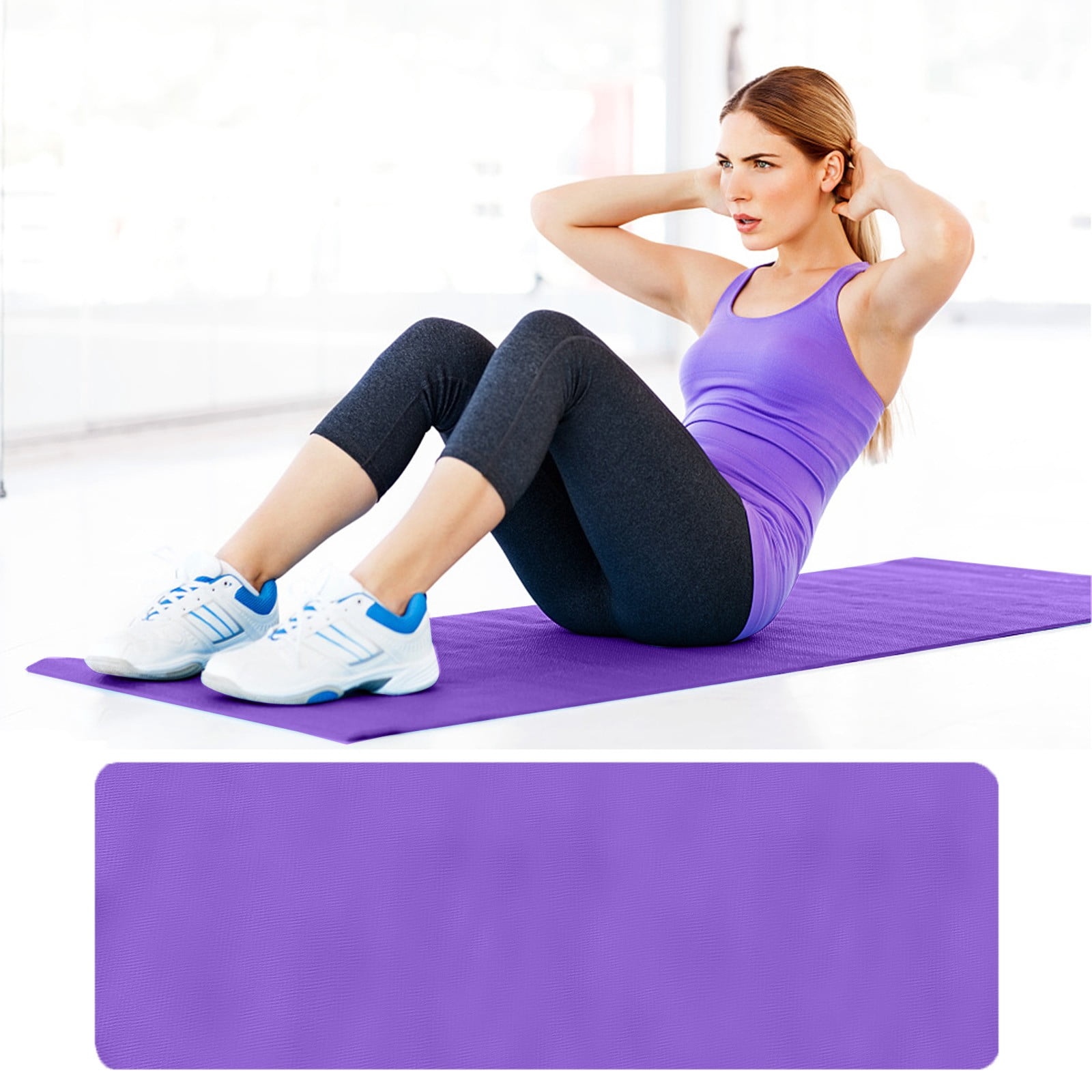 ONFD And Yoga Yoga Mat Non Slip Monochrome Women Mat Mat 4mm Sports Men Fitness & Yoga Equipment Fitness Mats Large Workout Mat Mat For Women Men Kids Home Gym Workout