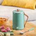 thumbnail image 4 of Hamilton Beach Electric Kettle Durable Electric Kettle Stainless Steel Travel Electric Kettle 450ML Stew Cup, 7 Minutes Boil Small Slow Cooker Stainless Steel Portable Saucepan With Temperature, 4 of 6