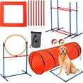 thumbnail image 1 of EDTara Sunvasagoo Dog Agility Course Backyard Set, 87-Piece Dog Obstacle Course Training Starter Kit with Tunnel, Adjustable Dog Hoop,Weave Poles, Jump Ring, Pause Box, Toy Balls and Storage Bag, 1 of 6