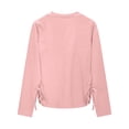 thumbnail image 3 of Sunnyoo T-Shirt Décontracté à Manches Longues pour Tout-Petites Filles, Col Rond, Froncé avec Nœud, Tailles 3-14, 3 of 7