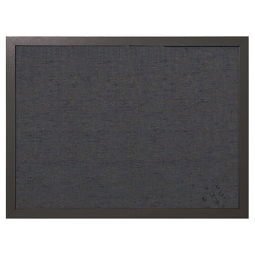 MasterVision Black Fabric Push Pin Bulletin Board for Home or Home Office, 18" x 24", Black Wood Frame