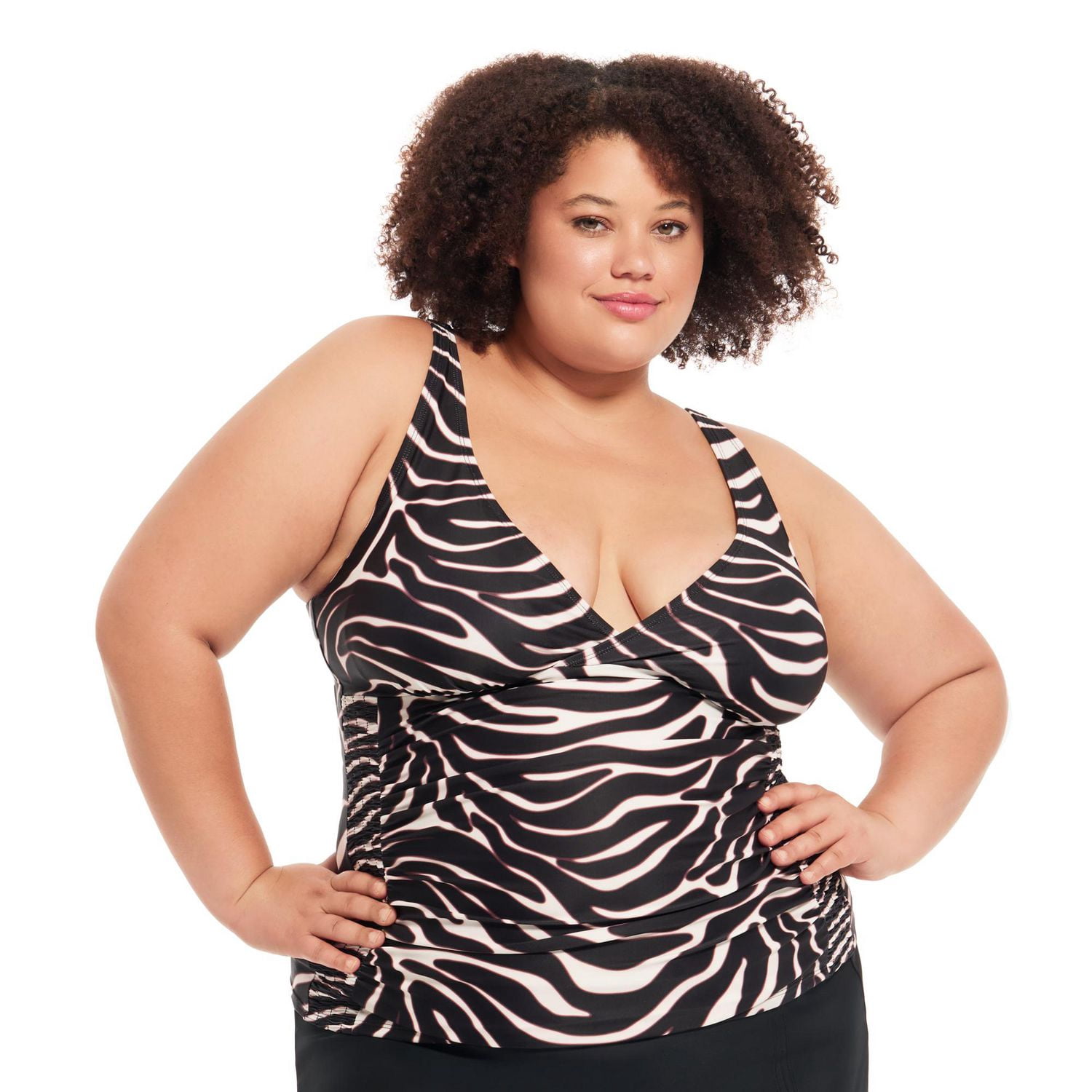 Krista Plus tankini D-Cup Haut de maillot bain à encolure en V pour femme