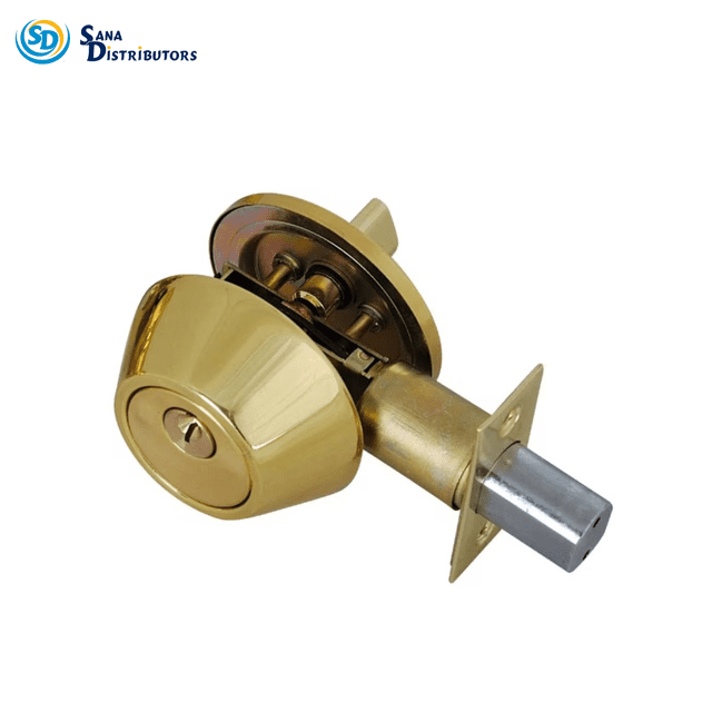 Pêne Dormant SD Lock avec Clé - Or Doté d'Une Finition en Laiton Poli et d'Une construction en Laiton Massif. Ce Pêne Dormant à un Seul Cylindre Est Conçu pour des Portes de 35 mm à 50 mm d'Épaisseur avec un Dos Réglable de 60 Mm/70 mm. Comprend Deux Clés et Tous les Accessoires d'installation pour une Installation Facile. Convient aux Portes pour Droitier et Gaucher.
