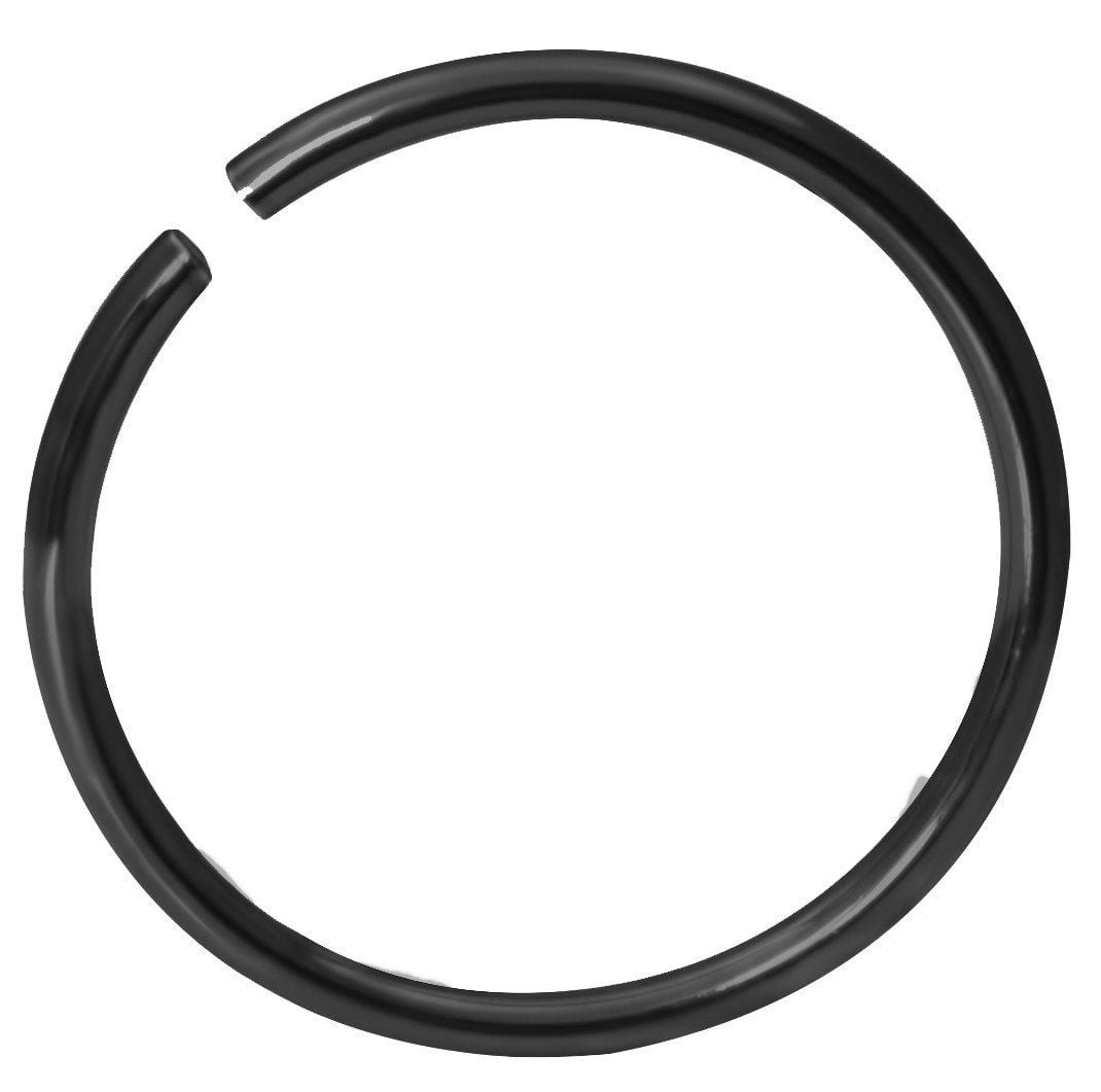 Nose Ring Hoop Black IP Surgical Steel Universal Jewelry 22G 8MM 10MM 12MM