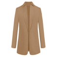 thumbnail image 4 of Women's Long Coat Solid Open Front Cardigan Jacket with Short Sleeve Design, 4 of 4