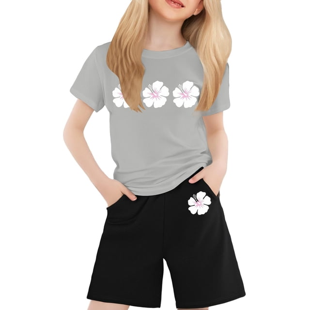 Landzoo One T-Shirt à Manches Courtes Col Rond Imprimé pour Garçons et Filles Mignon Confortable Léger Usage Quotidien pour Enfants