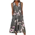 thumbnail image 2 of Cadeaux pour la Fête des Mères, Kcavykas Robe Maxi Bohème, Robe Décontractée d'Été pour Femme à Design Graduel Sans Manches à Encolure en V Longue, 2 of 5