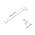 thumbnail image 2 of Unique Bargains 10Set Ribbon Crimp Clamp Ends Lobster Claw Clasps & Chain 10mm Silver White for DIY, 2 of 7