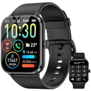 Smart Watch Fits for Android and iPhone, IP68 Waterproof Smartwatch for Women Men 100+ Sports Modes 1.85-inch Fitness Tracker, Smart Watch with Bluetooth Call(Answer/Make Calls), Black