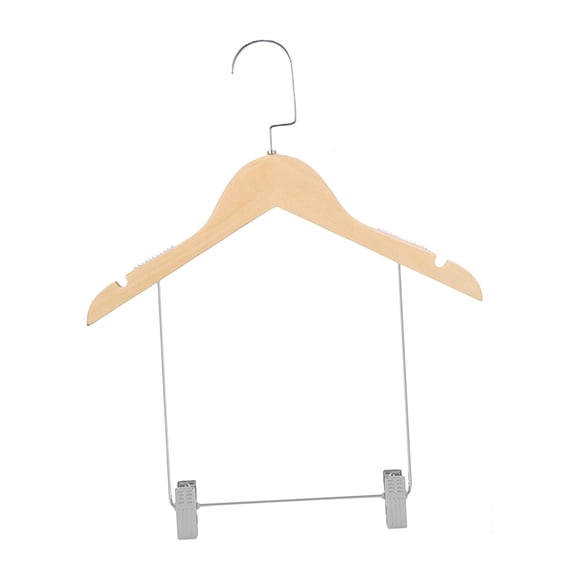 ZheElen Wooden Suit Hangers Pant Hangers Swivel Hook Sturdy Durable with Clips for Kids for Kids