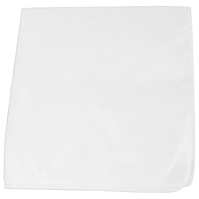 Ensemble de 72 Bandanas Unisexes en Coton Uni Mechaly - Vente en Gros (Blanc)