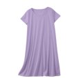 thumbnail image 1 of Yuyuzo Chemises de Nuit pour Femmes à Manches Courtes, Robes de Détente et de Sommeil, Amples, Basiques, Unies, Col Ras du Cou, T-Shirts Confortables, Nuisette, 1 of 6