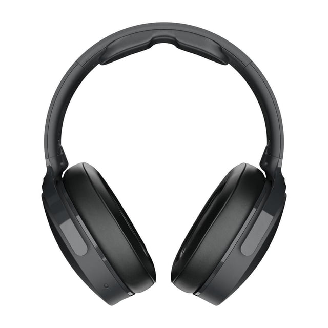 Skullcandy Hesh Evo Wireless Headphones in black with padded over-ear cushions and adjustable headband, featuring noise-isolating fit and Bluetooth wireless technology, suitable for extended listening and portable audio use.