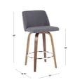 thumbnail image 3 of Tabouret de comptoir moderne milieu-du-siècle Toriano de LumiSource, 3 of 9