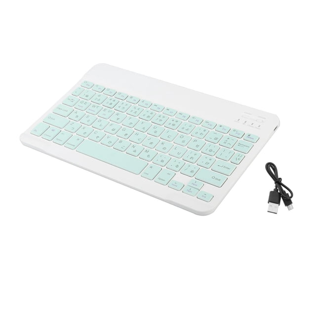 lionlar Universal Slim Bluetooth 5.1 Keyboard Japanese Keycaps Full Size for Windows , green