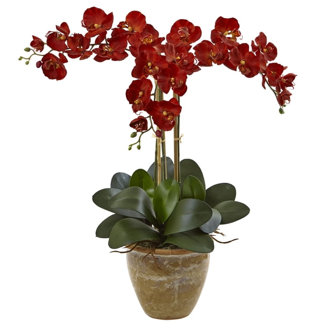 Nearly Natural 1 Triple Stem Phalaenopsis Silk Arrangement, Autumn
