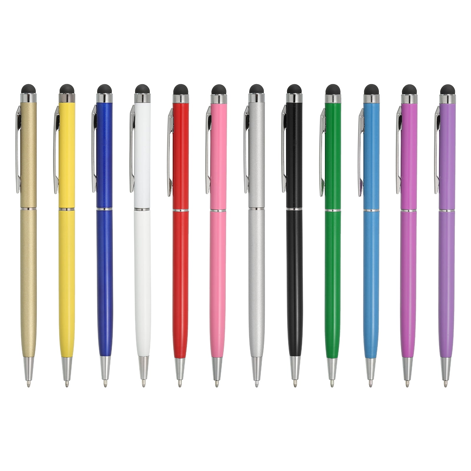 Unique Bargains 12pcs Stylus Pens for Touch Screens Ballpoint Pen with Stylus Tip 2 in 1 Universal Capacitive Stylus Ink Pen