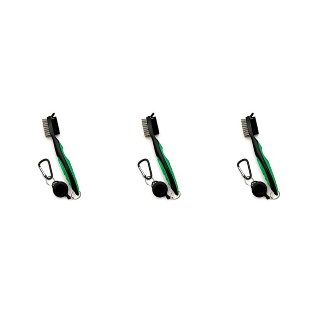 Redempat Stainless Steel Golf Club Brush Portable Solid Color Shoe Brushes Green Lidless 3Set
