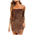 thumbnail image 1 of EGNMCR Robes de Vacances pour Femmes Printemps et Été Robe à Sequins Dégradés avec Jupe Courte à Bretelles et Jupe, 1 of 4