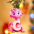 thumbnail image 3 of Fridja Personalized Dinosaur Christmas Ornament 26 Letters Hanging Pendant Ornaments 2024 Plastic Initial Monogram Xmas Tree Decorations with Hanging Rope Unique Customized Fun Gift for Kids, 3 of 3