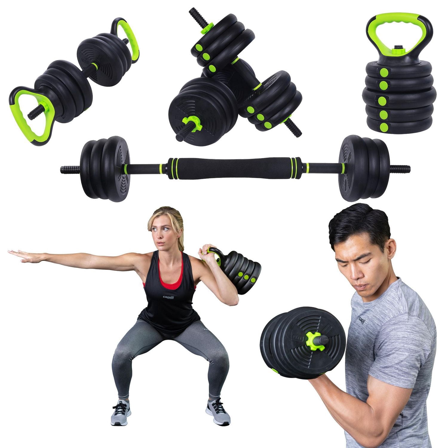 Ensemble de poids multi-usage 50 lb GoZone – Vert/noir