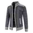 thumbnail image 1 of DPTALR Men Casual Patchwork Long Sleeve Knitting Cardigan Zipper Sweater, 1 of 8