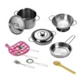 thumbnail image 2 of TISHITA 12x Little Chef Pretend Play Accessories Toys Stainless Steel Cookware Pots and Pans Set Cooking Utensils Boys Girls Educational Learning Toys Tool, 2 of 6