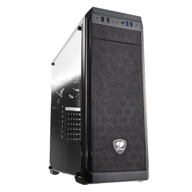 Cougar MX330-G PC Gaming Case Mid Tower|Mini-ITX/Micro ATX/ATX|Fan Pre-Installed 1x120 Rear|Tempered Glass Side Panel|Fan/Water Cooling Support|Cable Management|Black